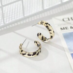 Leopard Print Hoop Earrings